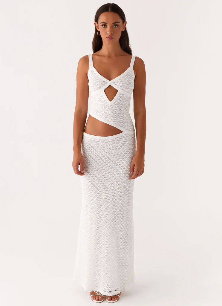 Robe maxi Jocelyn - Dentelle blanche