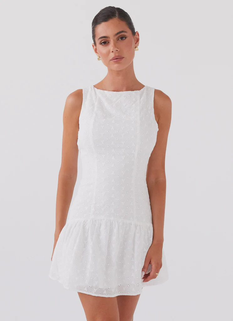 Robe Mini Adyson Broderie - Blanc
