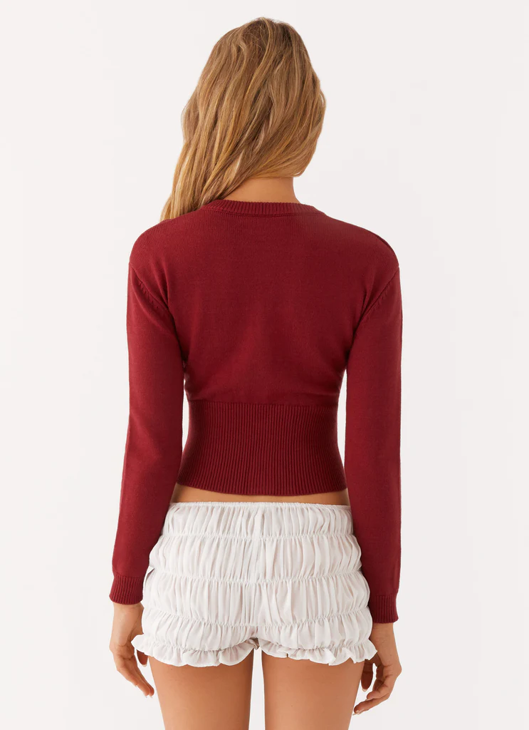 Cardigan New Day - Rouge Profond