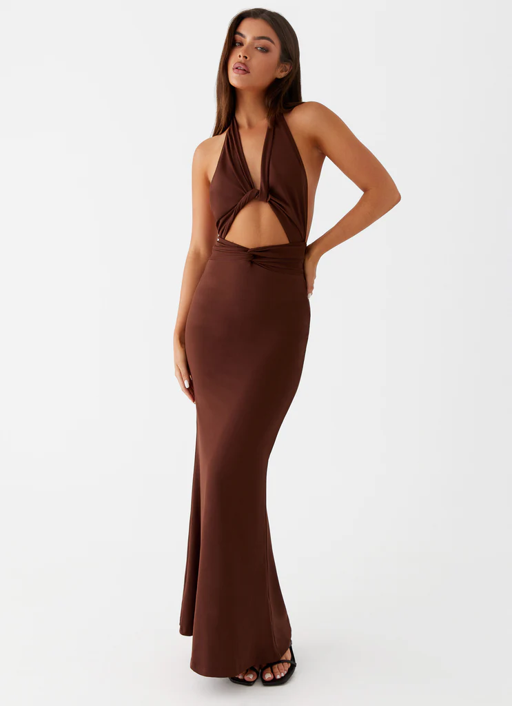 Robe Maxi Carolina Twist - Chocolat