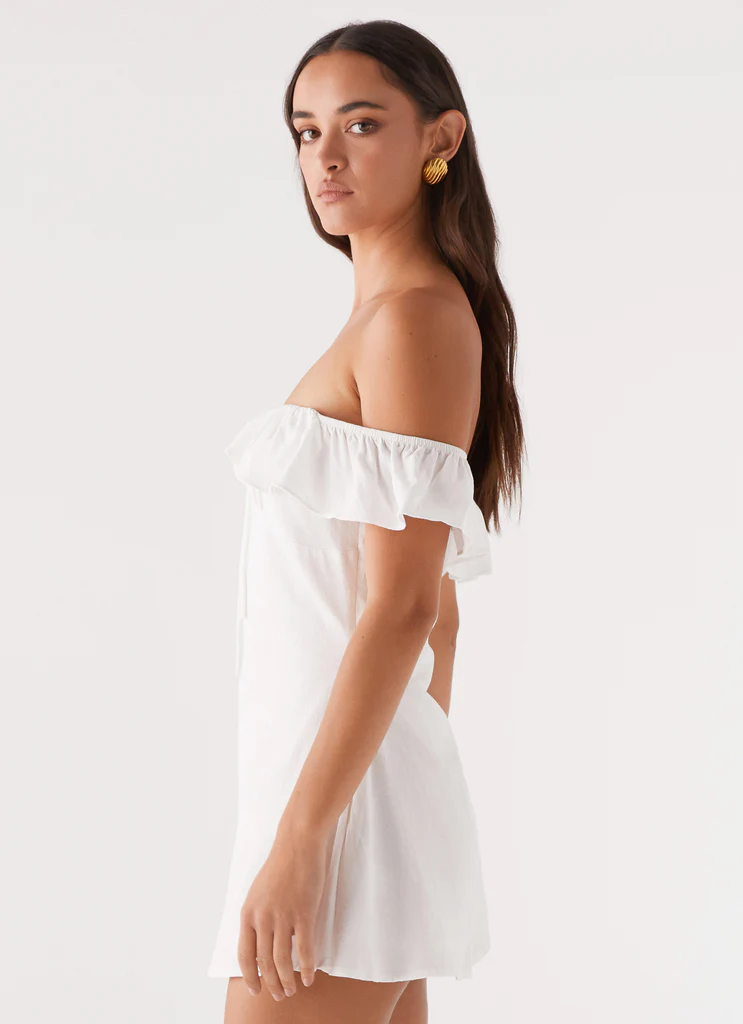 Robe Mini en Lin Texas Sun - Blanc