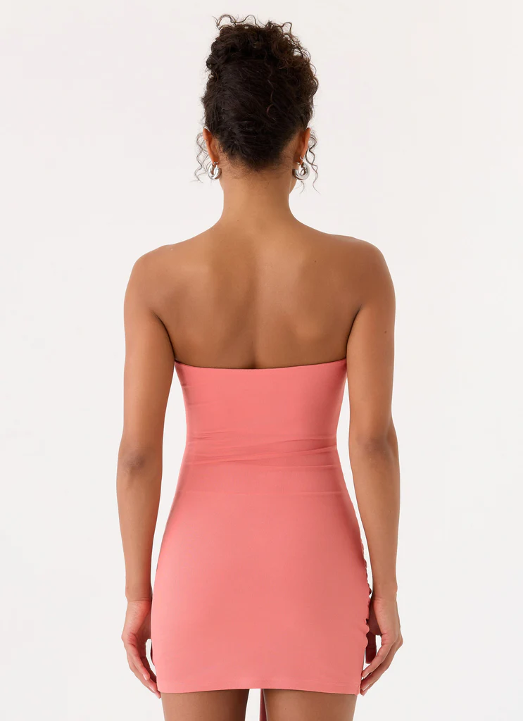 Robe Mini Sans bretelles Jiliana - Corail