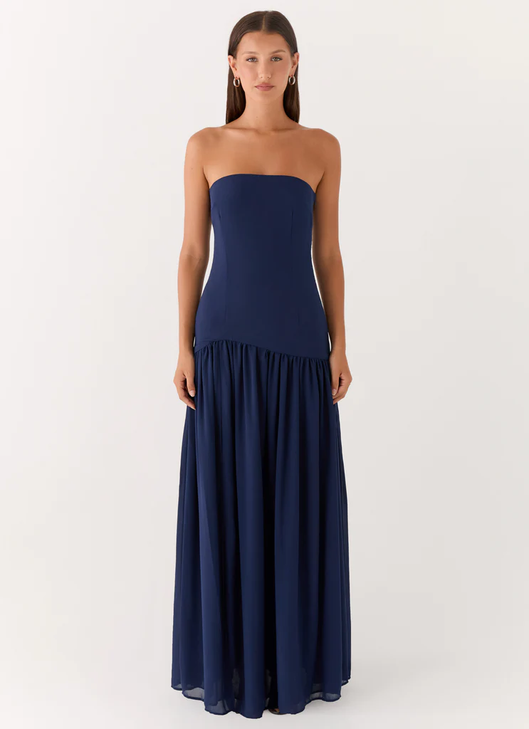 Robe Maxi Sans bretelles Eden - Bleu marine