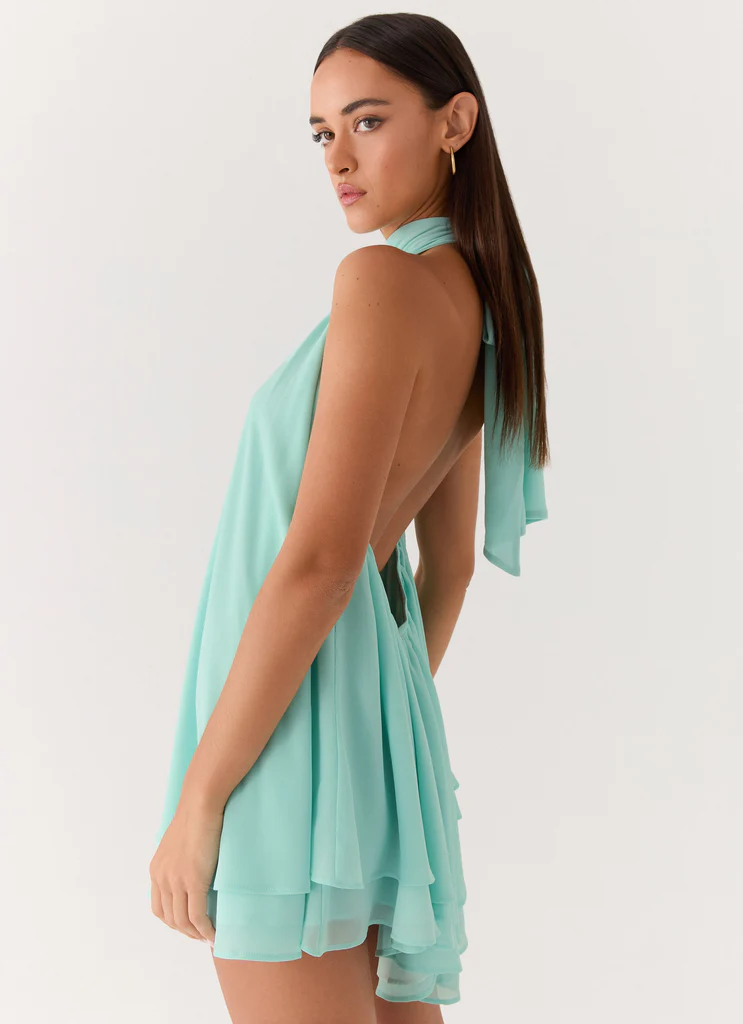 Robe Mini à Bretelles Lyrah – Menthe Robe Mini à Bretelles Lyrah - Menthe