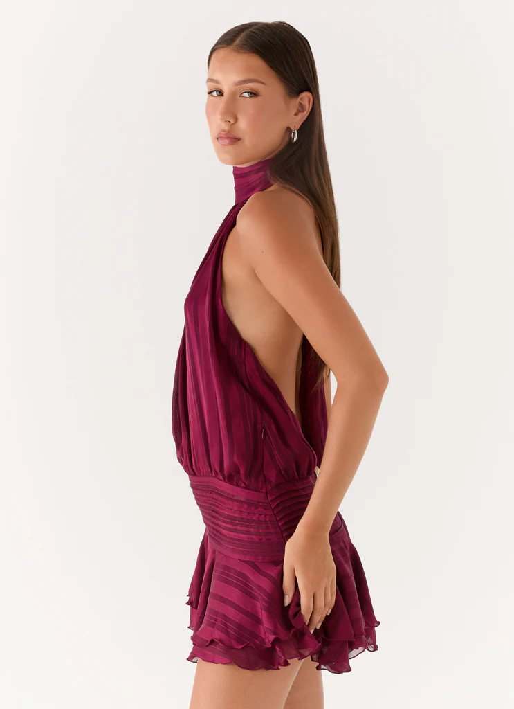 Robe Mini en Chiffon Willow - Prune