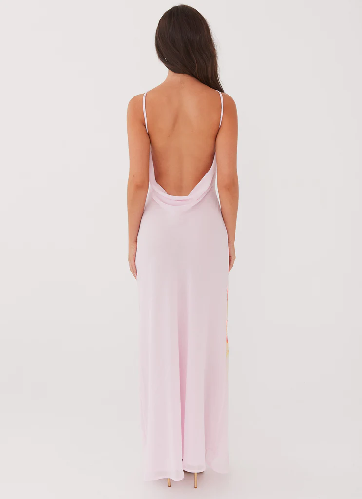Robe maxi Blossom Hearts - Pivoine Rose