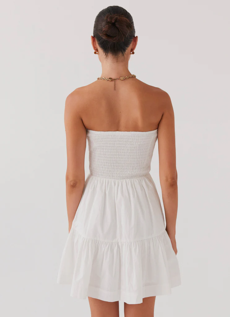 Robe Mini Sans bretelles Harper - Blanc