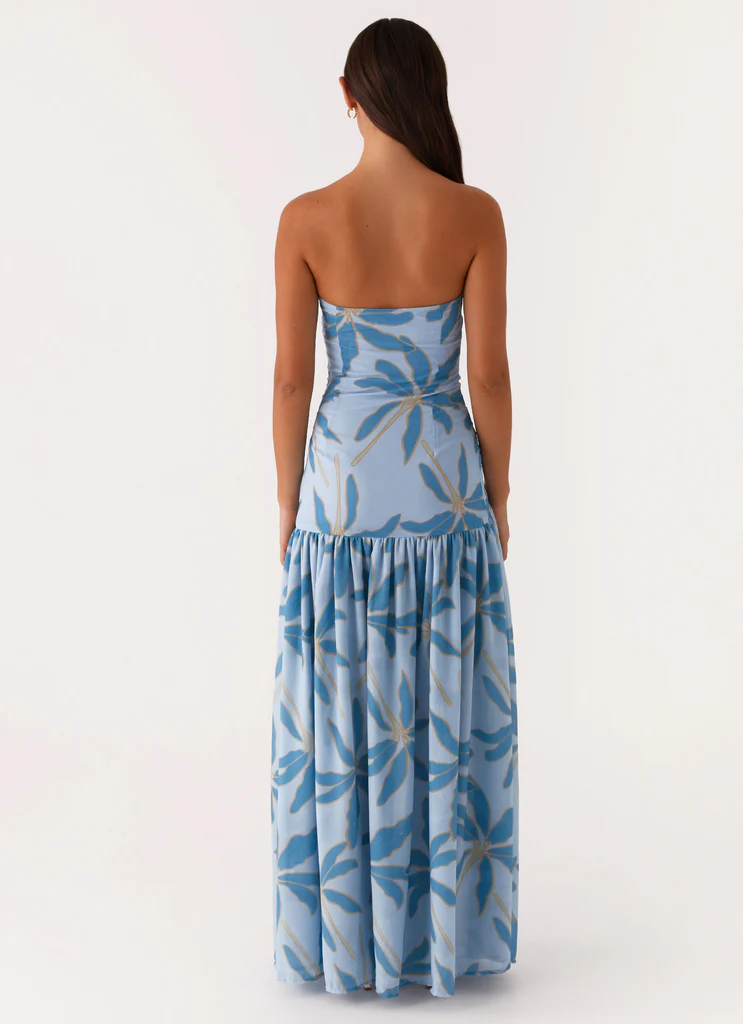 Robe Maxi Sans bretelles Eden - Bleu Opaque