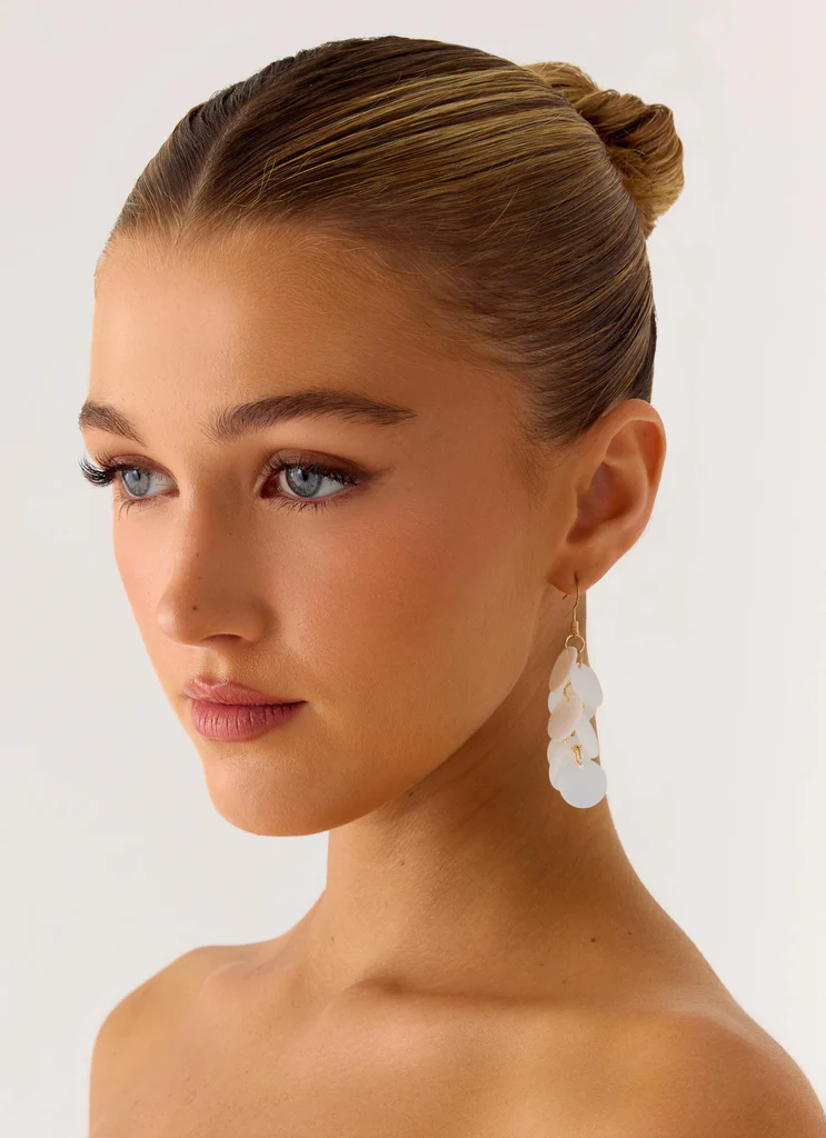 Boucles d'oreilles en cascade - ivoire