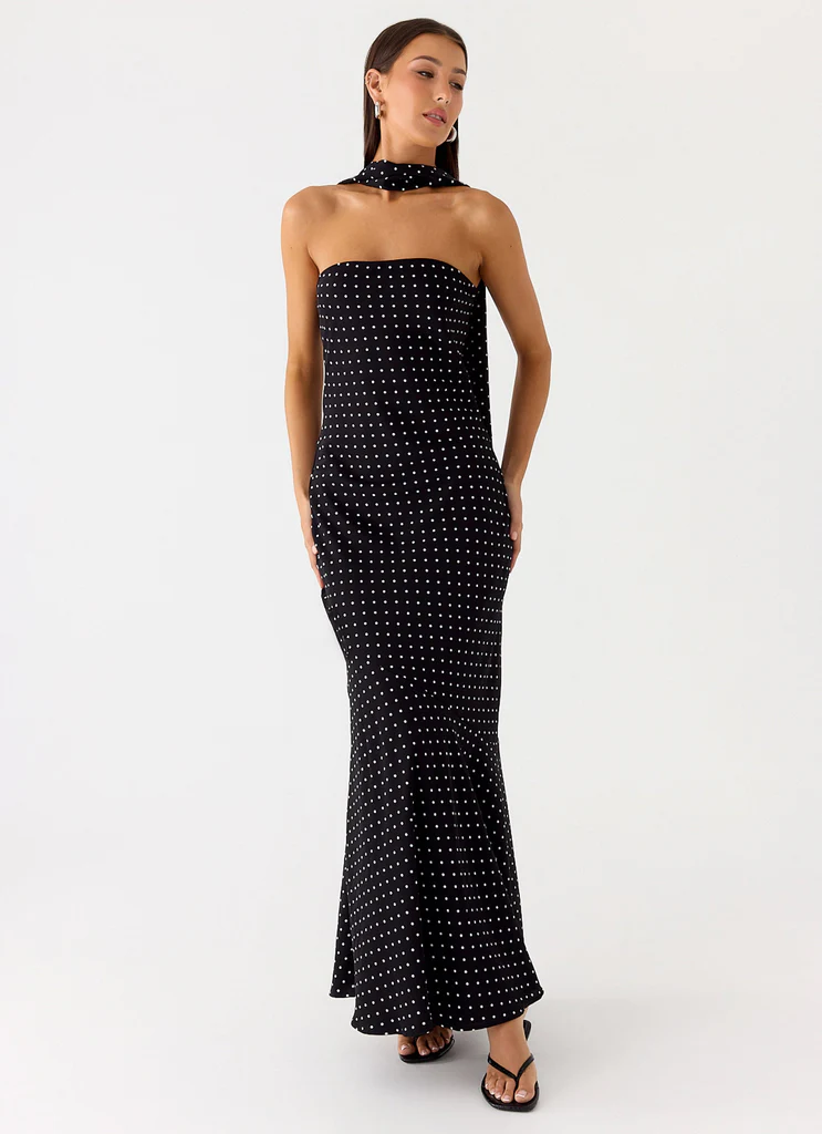 Robe Maxi Under The Pagoda - Pois Noirs