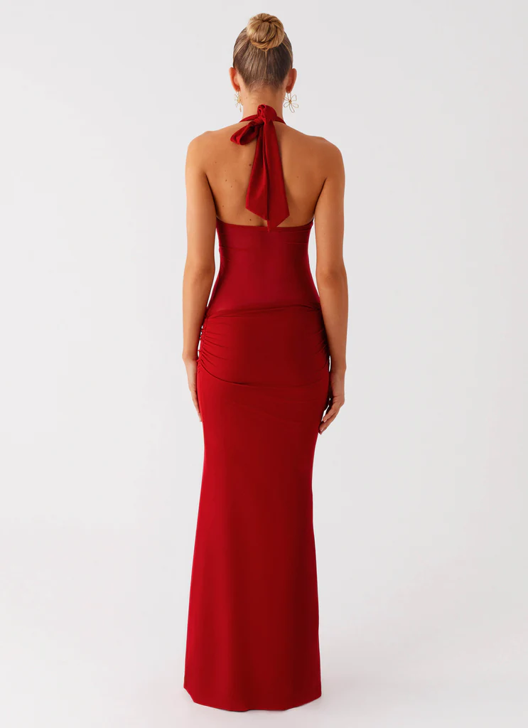 Robe maxi à bretelles Billen - Rouge