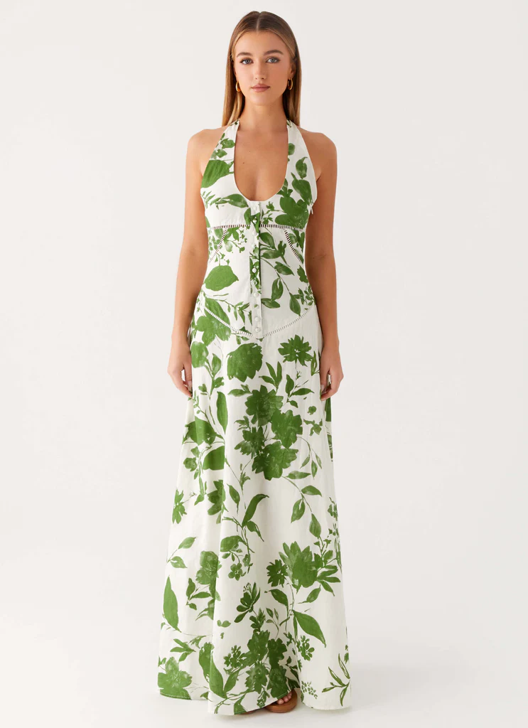 Robe maxi en coton Ember Valley – Verdant Bloom Robe maxi en coton Ember Valley - Verdant Bloom