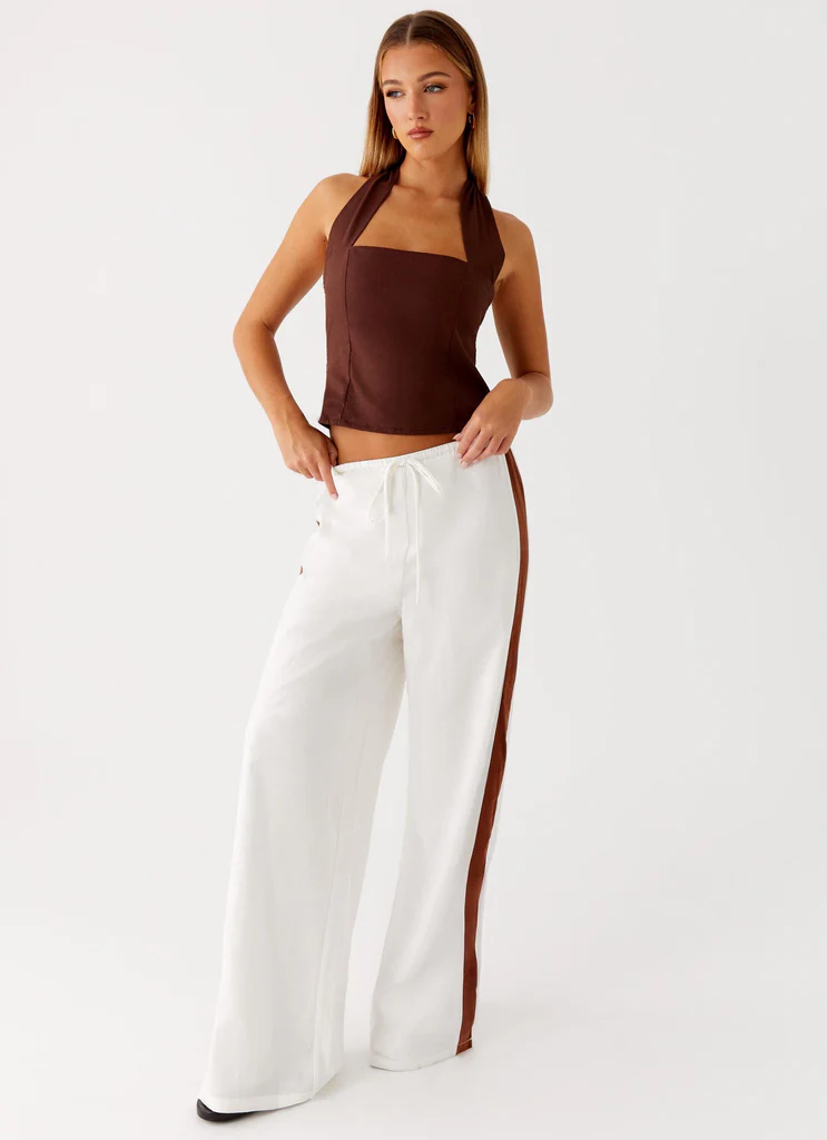 Pantalons en lin Dalida - Ivoire