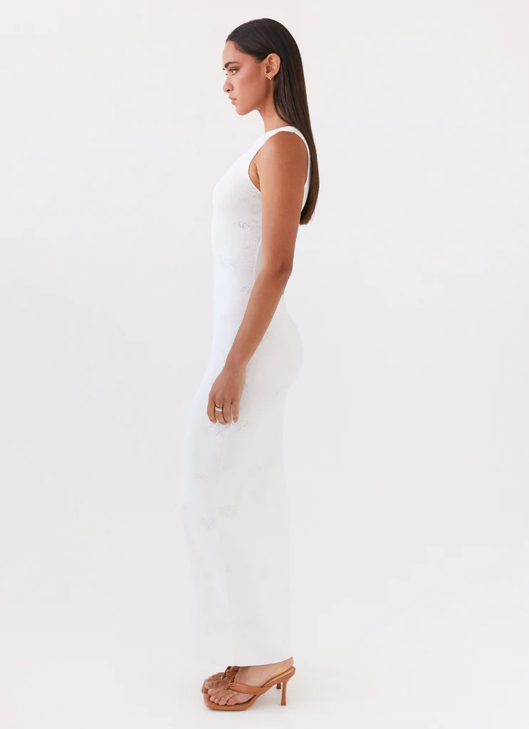 Robe maxi tricot Holly - Blanc