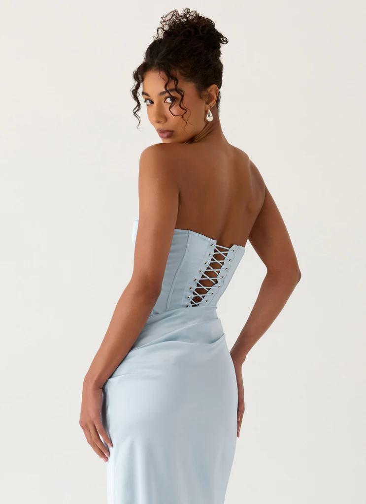 Robe Maxi Corset Emory - Bleu