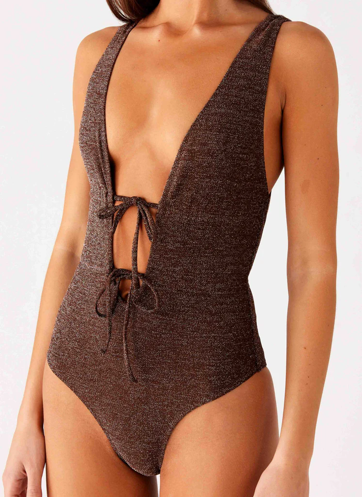 Maillot de bain une pièce Drifter - Chocolat
