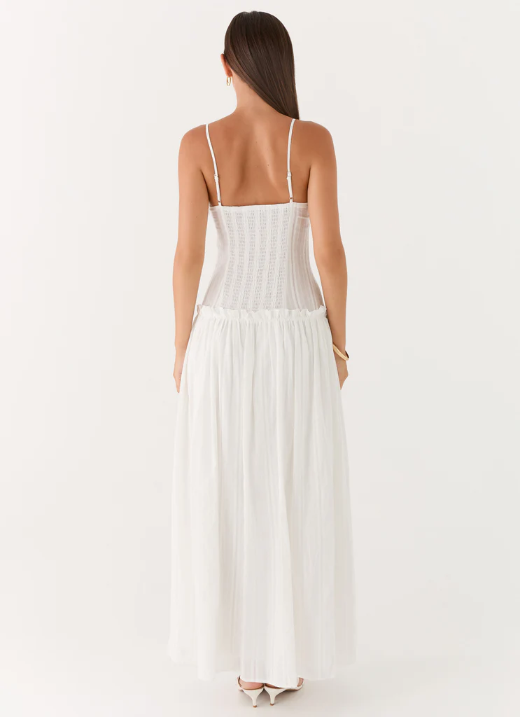 Robe maxi à taille basse Jacinda - Ivoire