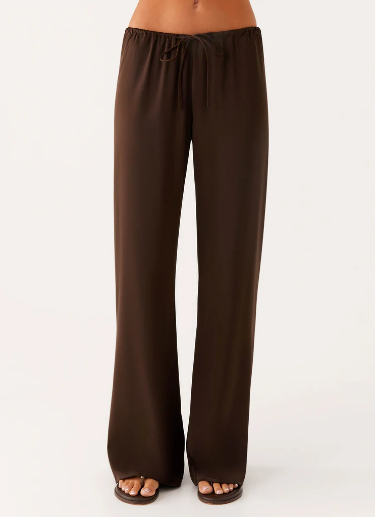 Pantalon Deacon à taille basse - Chocolat