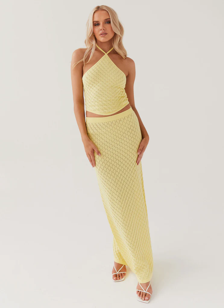 Jupe maxi tricot Amanza - Citron
