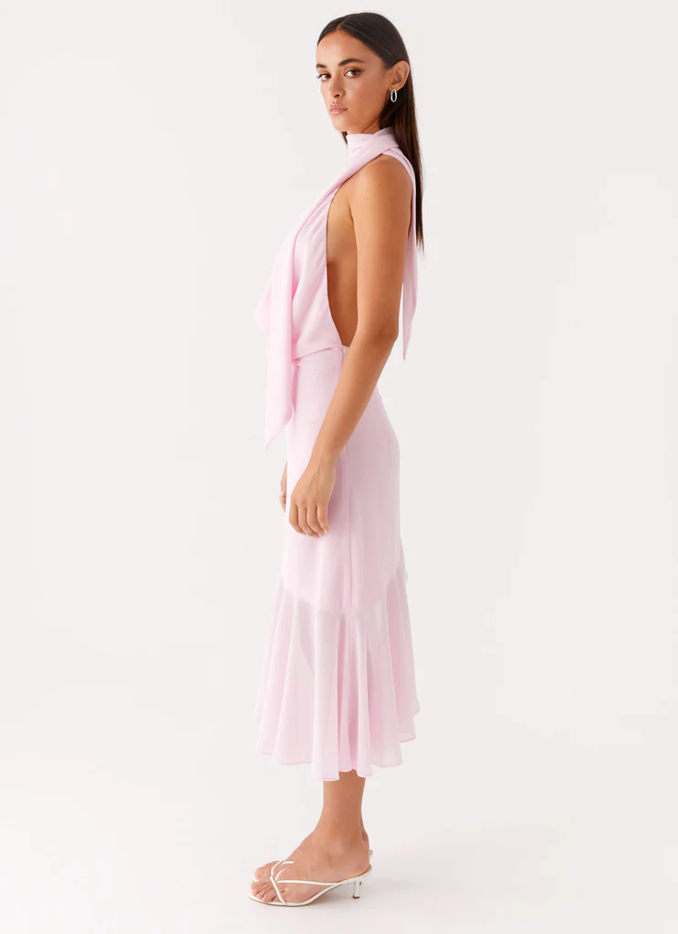 Robe mi-longue Layna Scarf - Rose