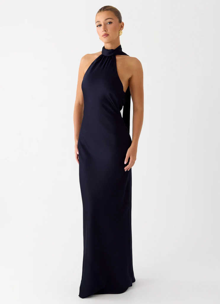 Robe maxi Keena à foulard - Navy