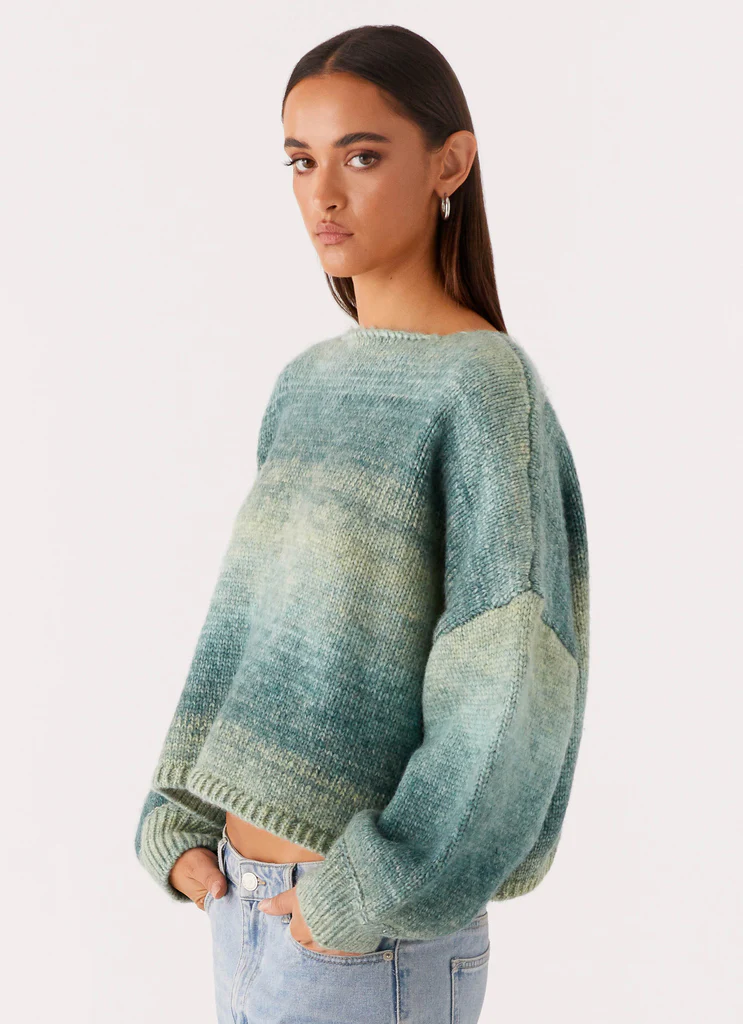 Pull oversize Lynne - Ombré vert
