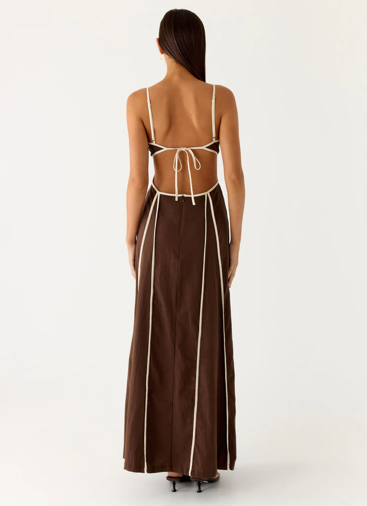 Robe Maxi Kerli - Chocolat Frais