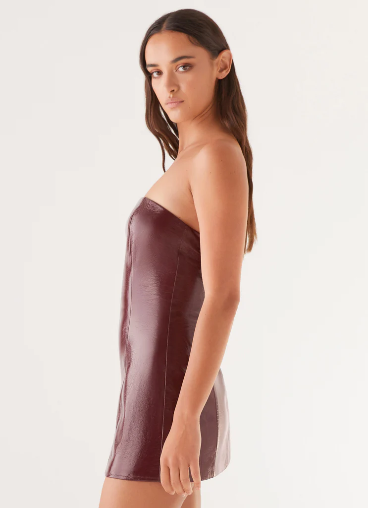 Robe Mini Sans bretelles Big Shot - Merlot