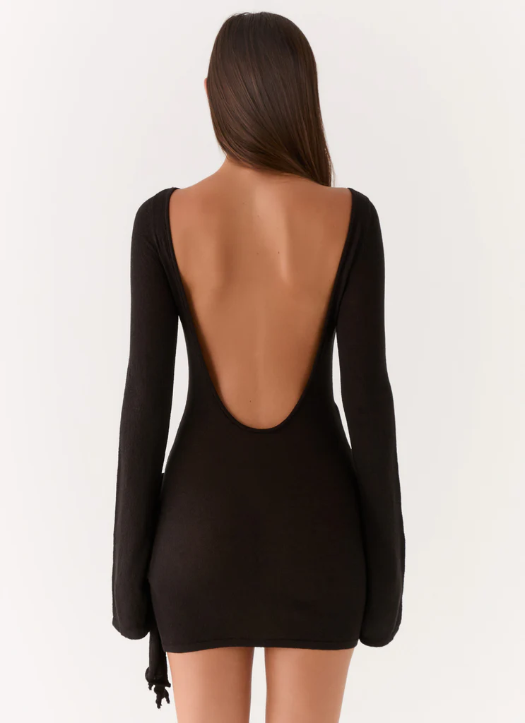Robe Mini Wrap Manches Longues Niella - Noir