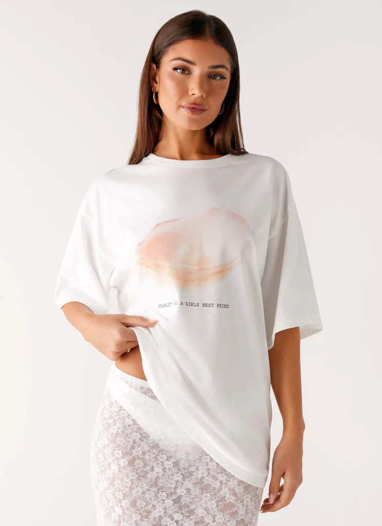 Tee Oversized Pearl - Blanc