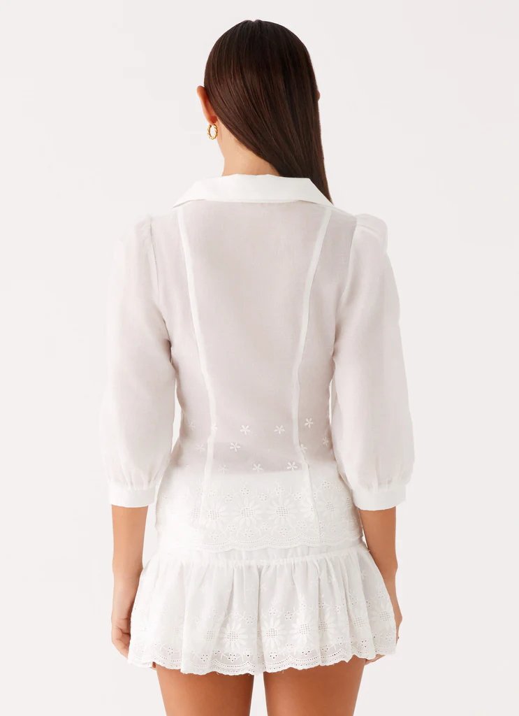 Mini-jupe Broderie Sync Love - Blanc