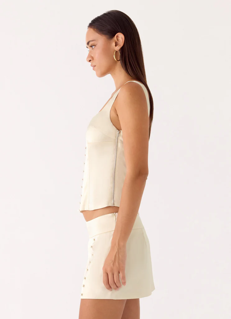 Top Satin Posy - Ivoire
