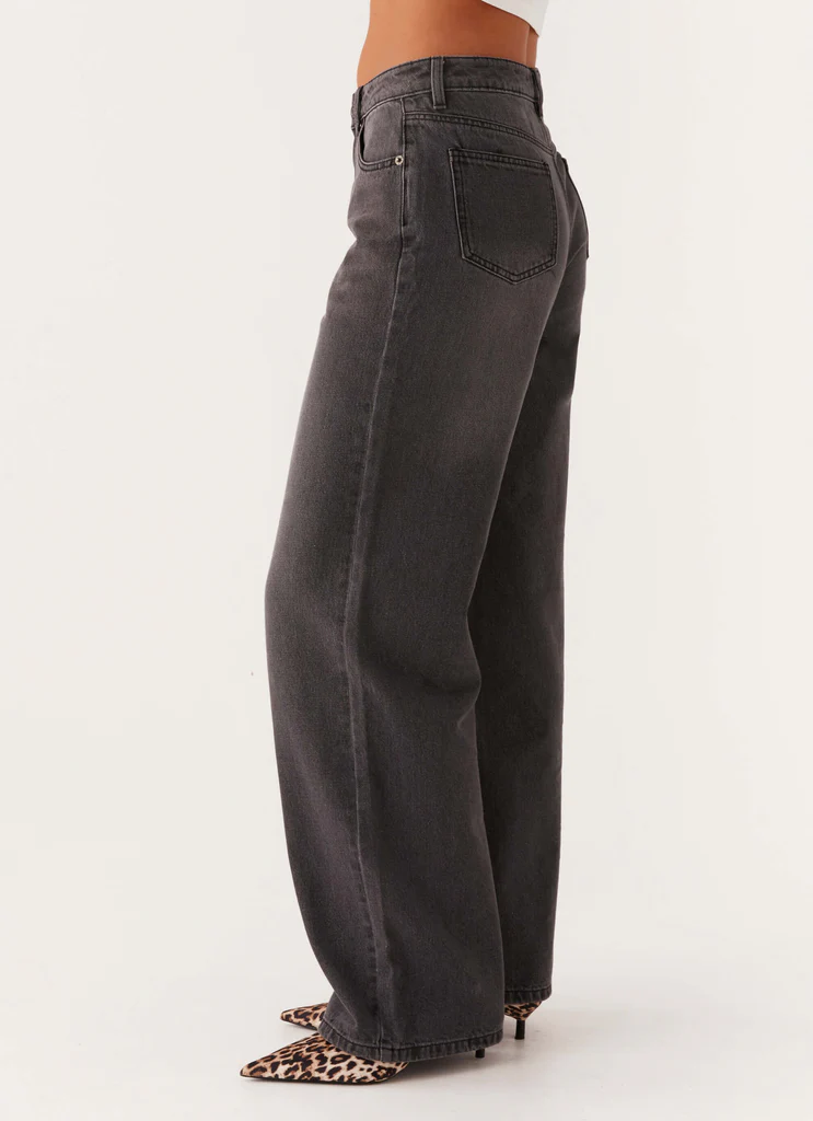 Jean Denim à Taille Basse Keanna - Gris Fumé