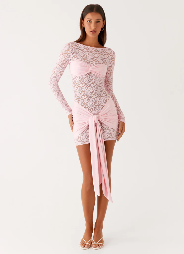 Robe Mini à Manches Longues Consie - Rose