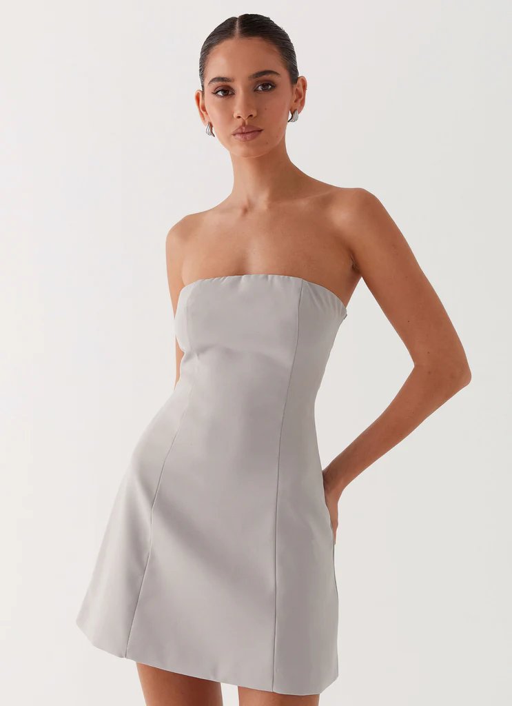 Robe Mini Sans bretelles Ayanna – Gris Robe Mini Sans bretelles Ayanna - Gris