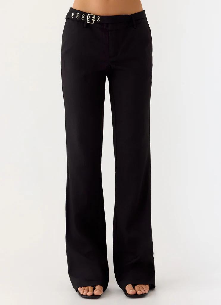 Pantalon Anaiis à taille basse – Noir Pantalon Anaiis à taille basse - Noir
