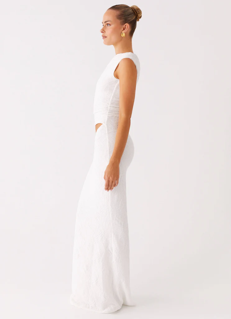 Robe maxi à épaule unique Galantis - Blanc