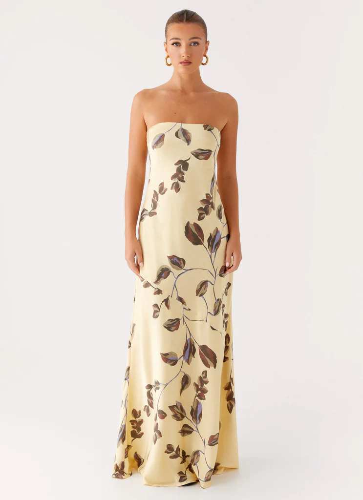 Robe maxi sans bretelles Alisa - Bonheur Beurre de Cacao