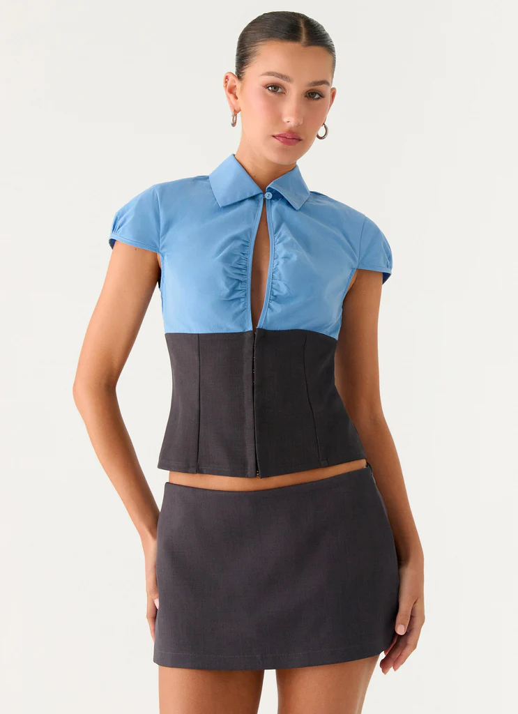 Haut en popeline Harlee - Gris anthracite