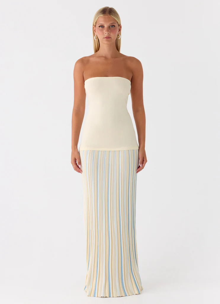 Robe maxi tricot Otillie - Jaune