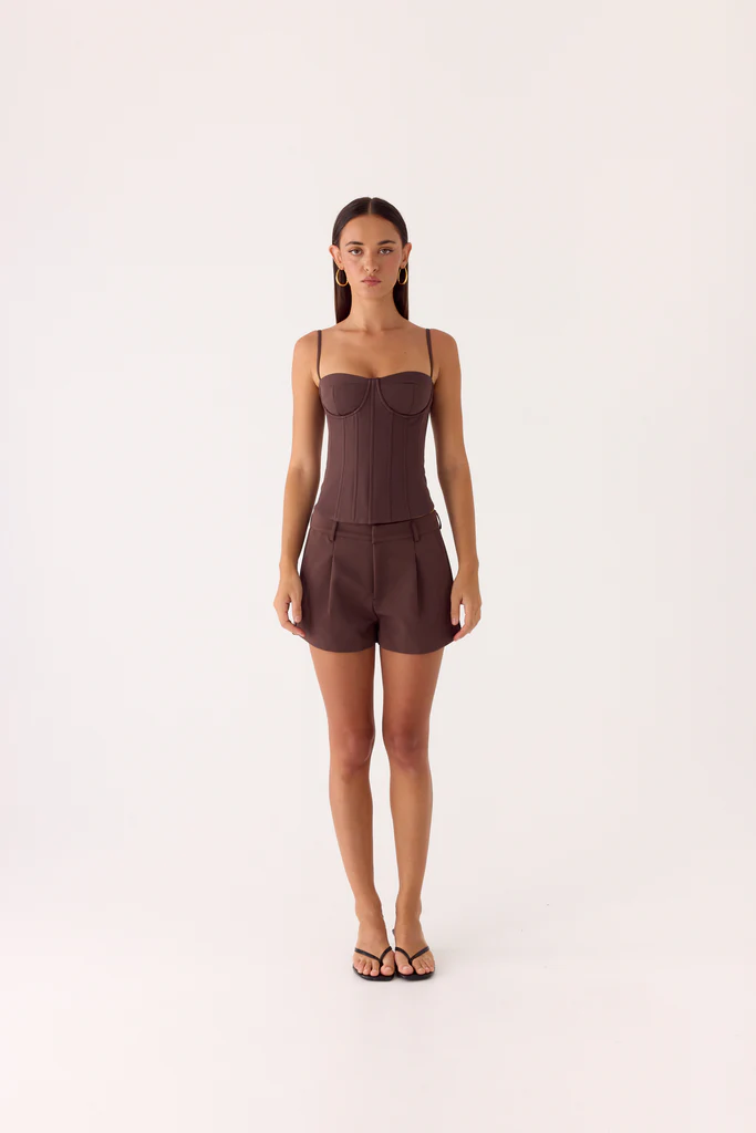 Shorts de costume Asher - Chocolat foncé