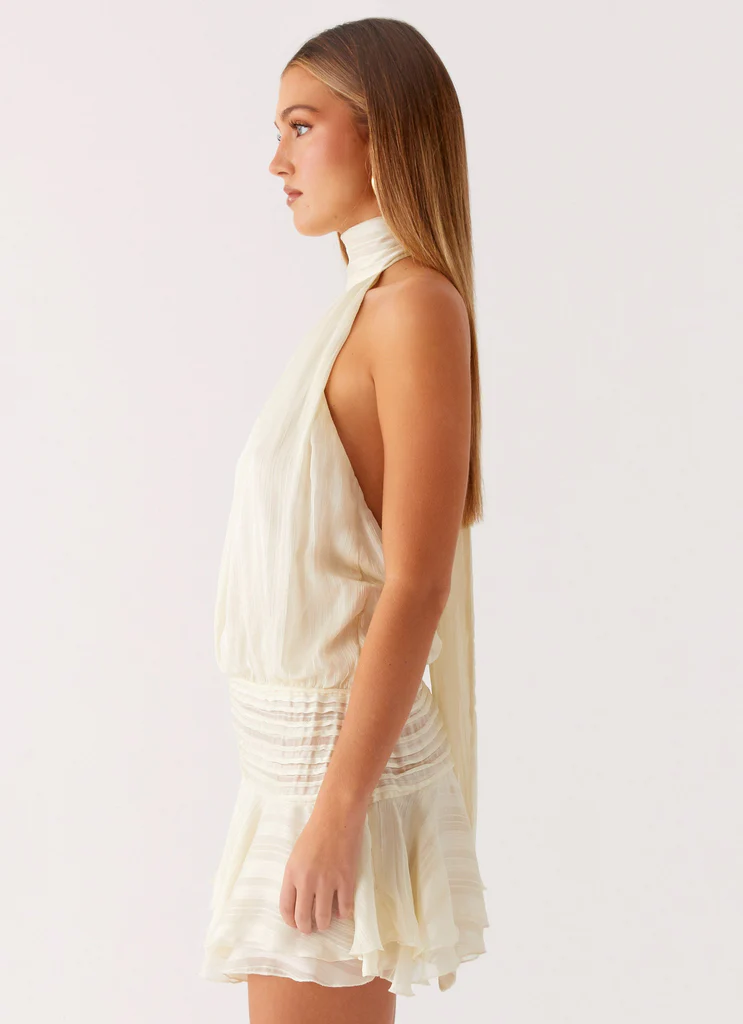 Robe Mini en Chiffon Willow - Ivoire