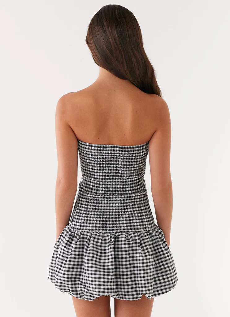 Robe Mini Martell – Carreaux Noirs Robe Mini Martell - Carreaux Noirs