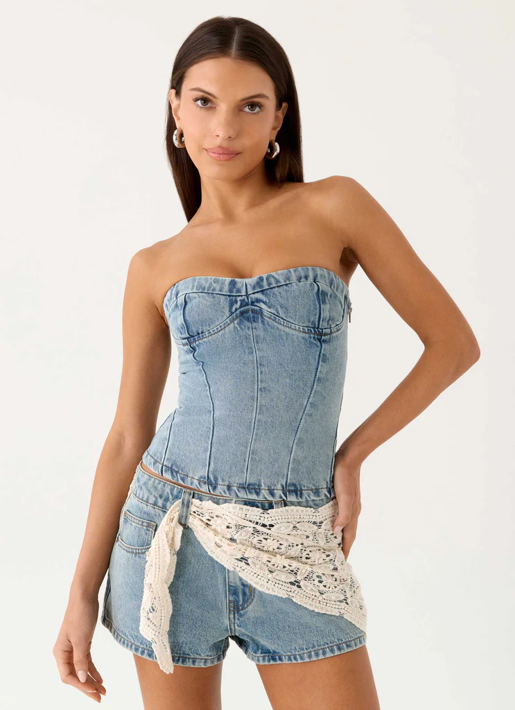 Top bustier Vianna Denim - Denim authentique