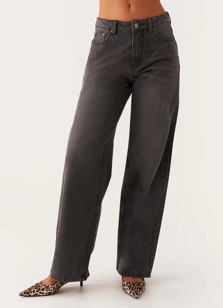 Jean Denim à Taille Basse Keanna - Gris Fumé