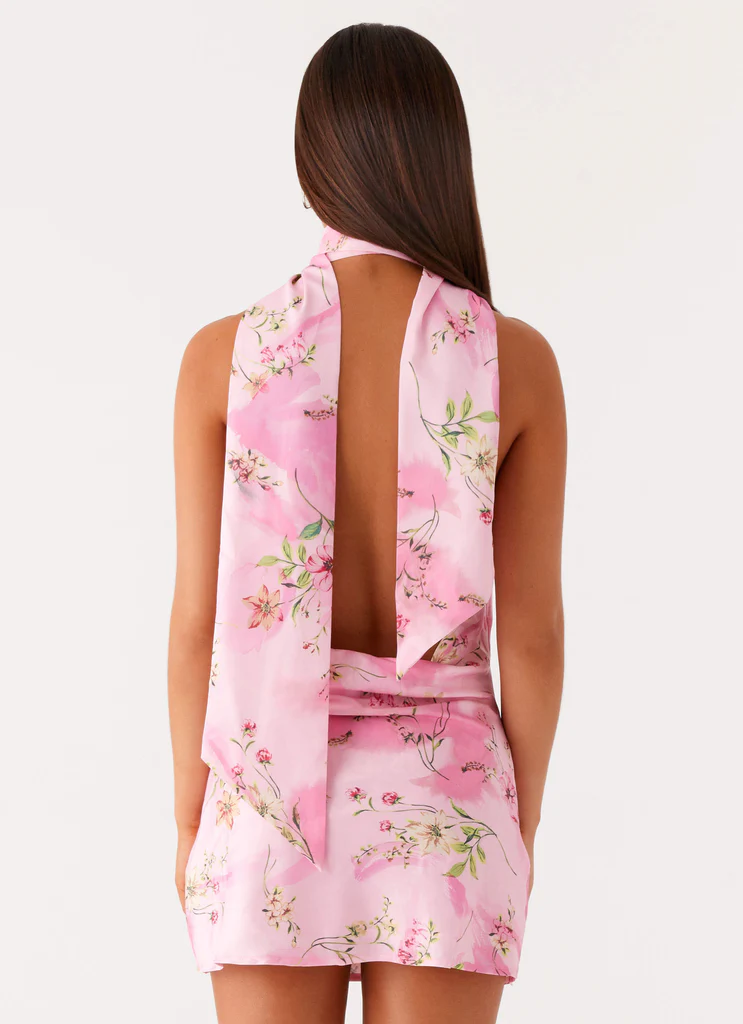 Robe Mini Heidi - Fleurs Roses