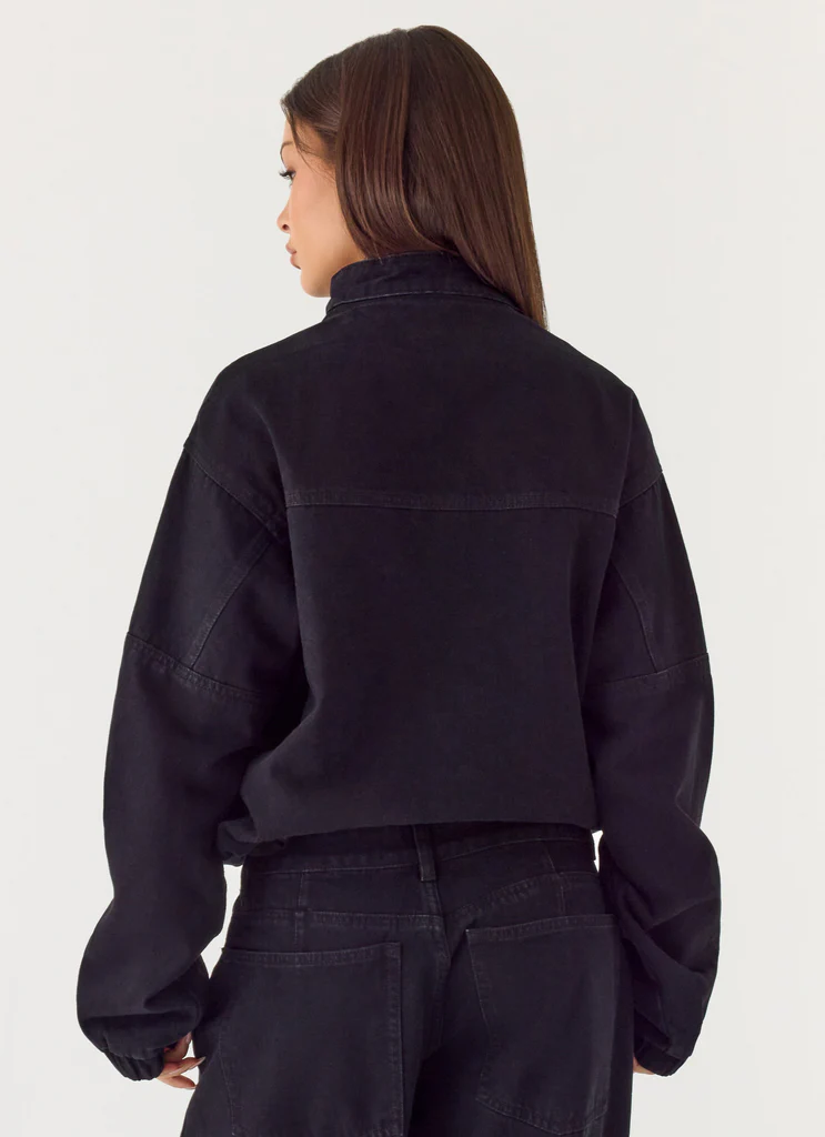 Veste Bomber en Denim Waylon - Noir