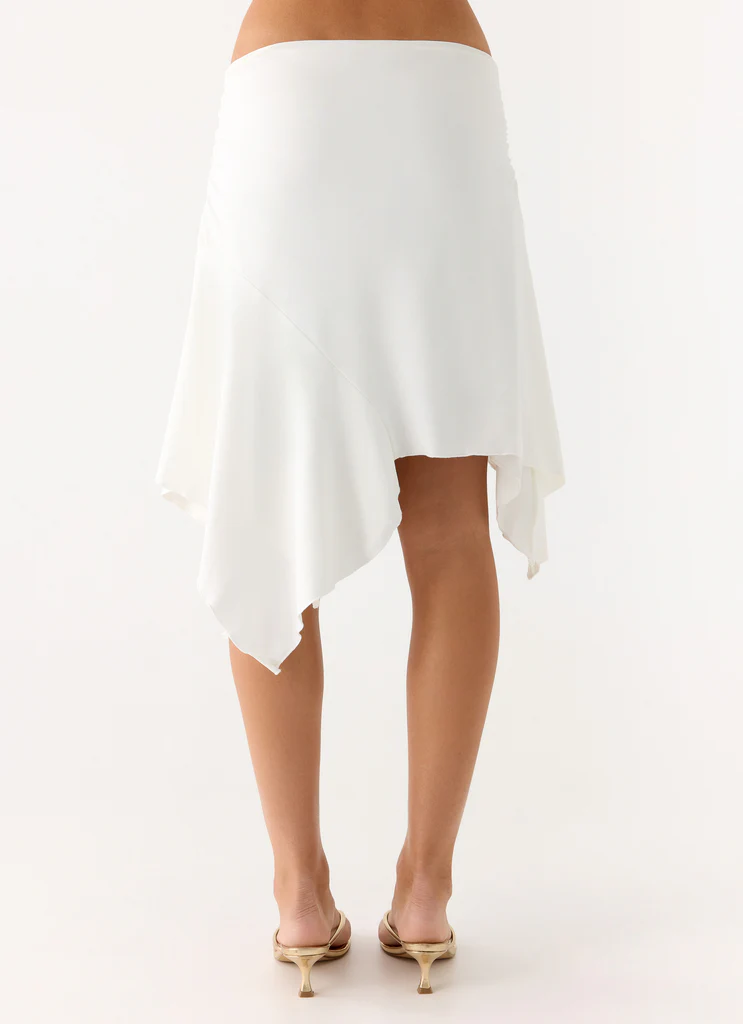Maxina Jupe Midi Asymétrique - Blanc