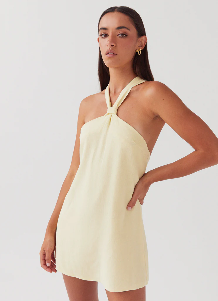 Robe Mini Micro en Lin Keira - Citron