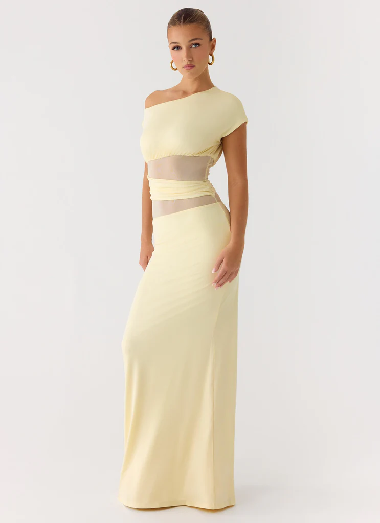 Robe maxi Like Honey - Jaune beurre